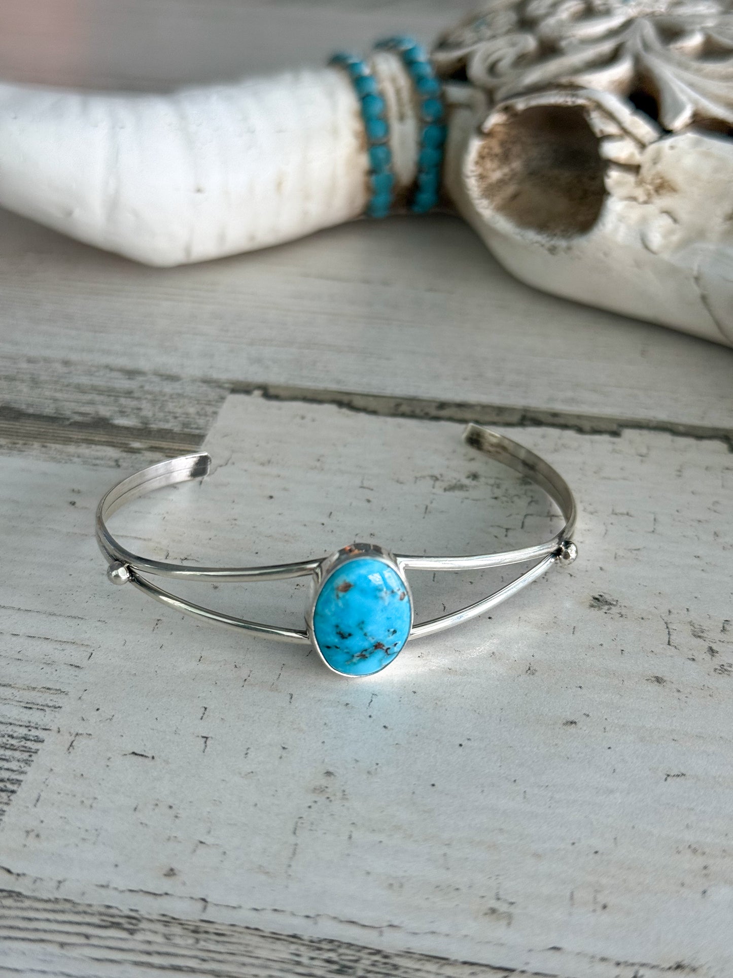 Native American Egyptian Turquoise Cuff 6.25"