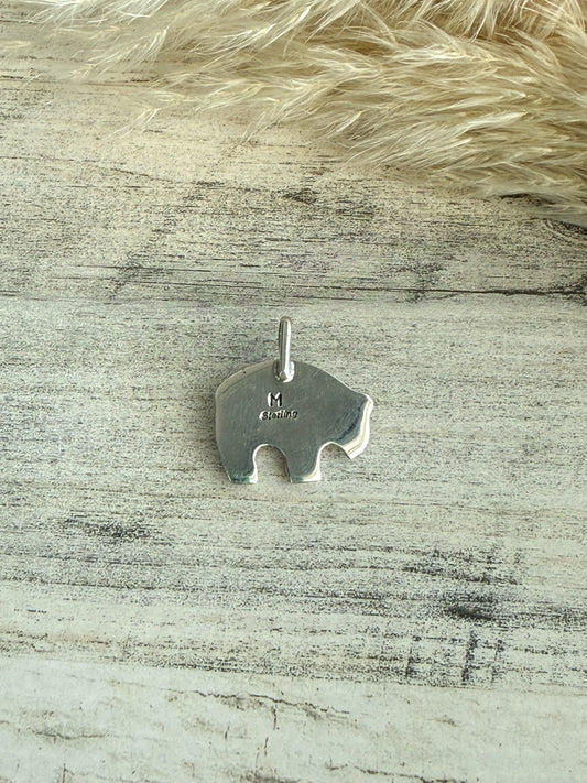 Native American Orange Spiny Bear Pendant