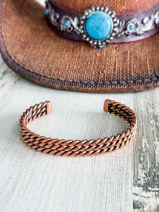 Native American Copper Cuff 7"