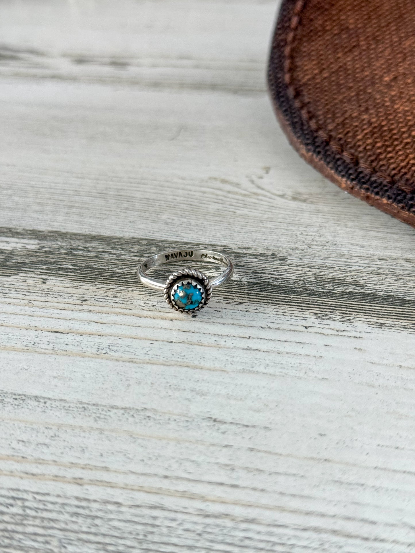 Native American Dainty Kingman Ring 8.5
