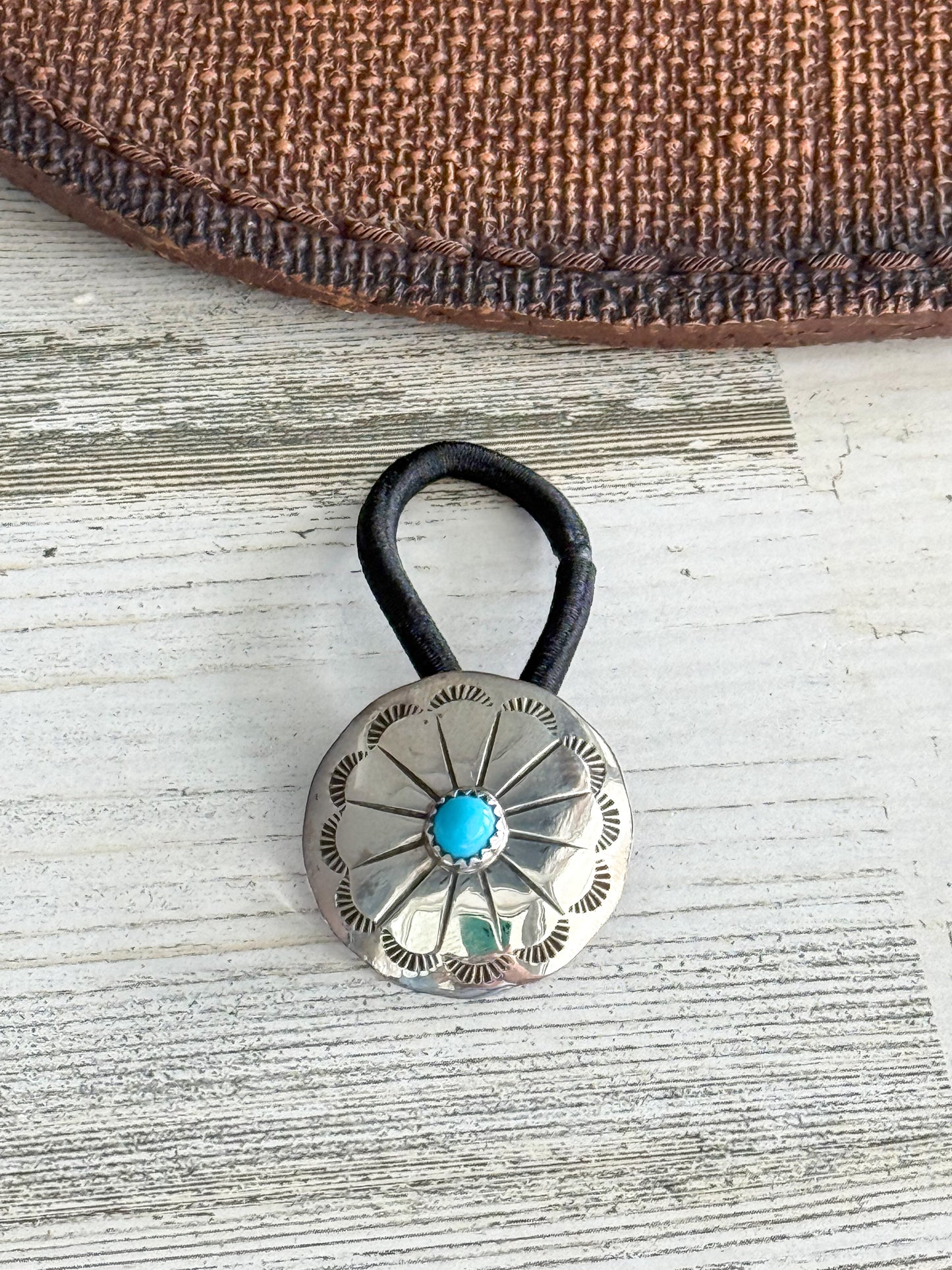 Native American Concho & Turquoise Hair Tie