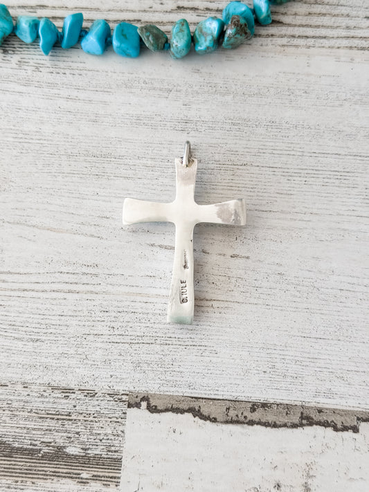 Native American Sterling & Turquoise Cross