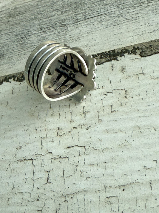 Native American Bisbee Turquoise Ring 8.5