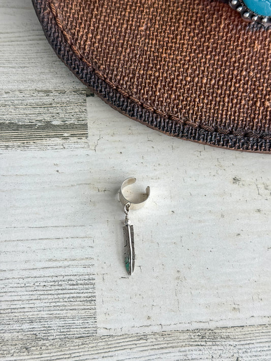 Native American Sterling Feather Ear Cuff
