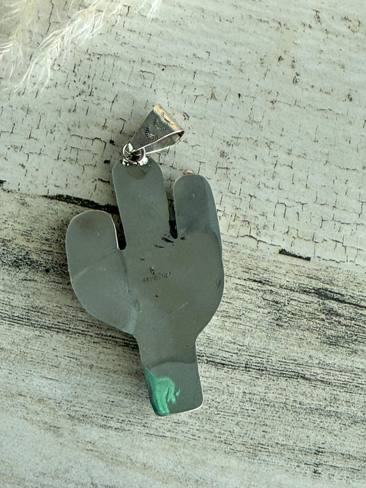 Native American Turquoise Cactus Pendant