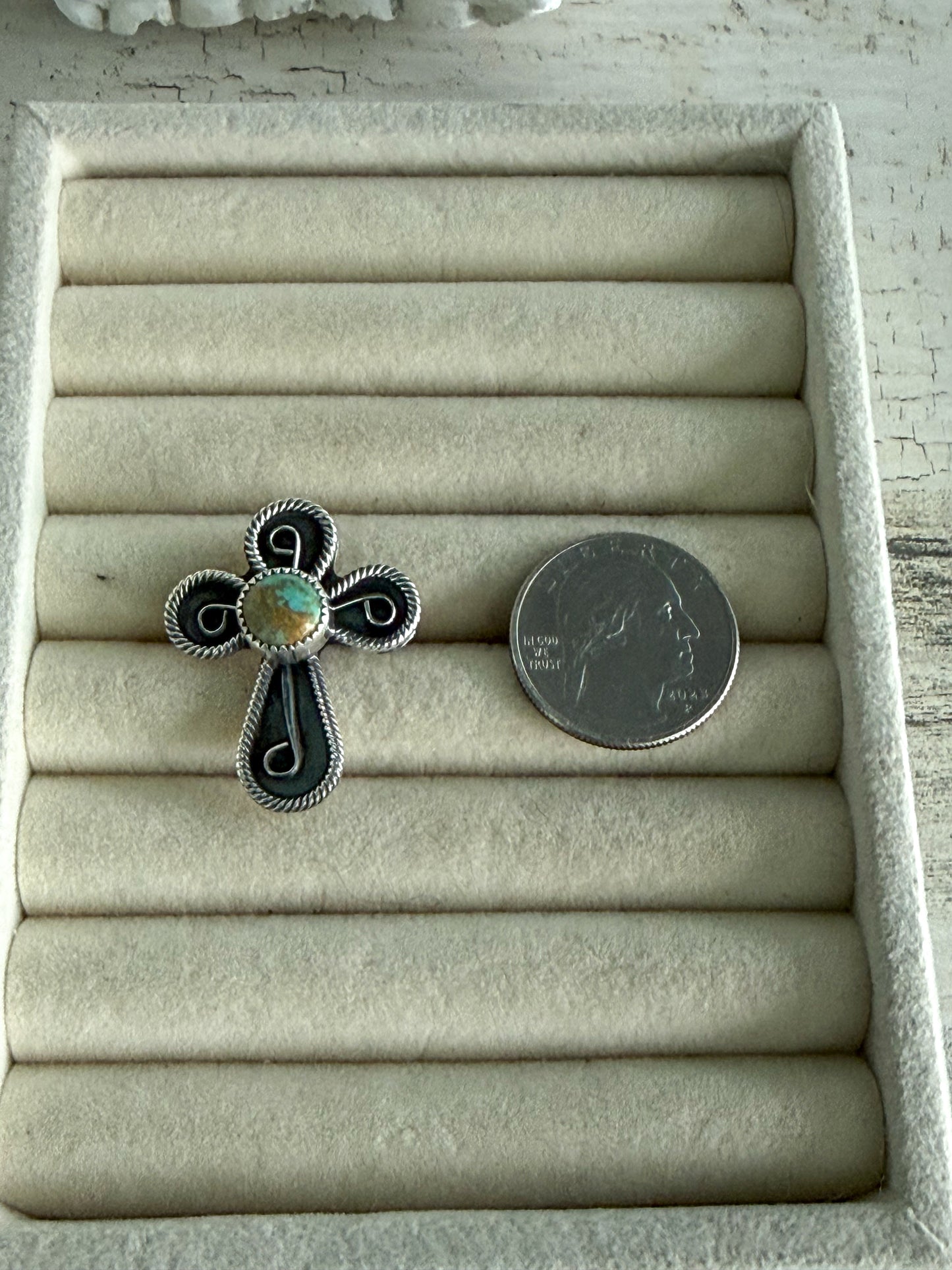 Native American Cross Turquoise Ring 8