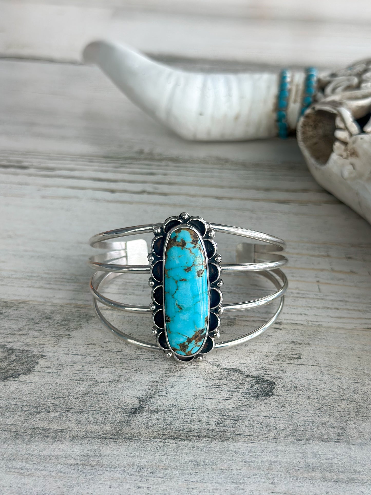 Native Made Blue Turquoise Cuff 6.75"
