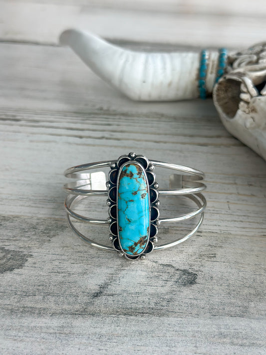Native Made Blue Turquoise Cuff 6.75"