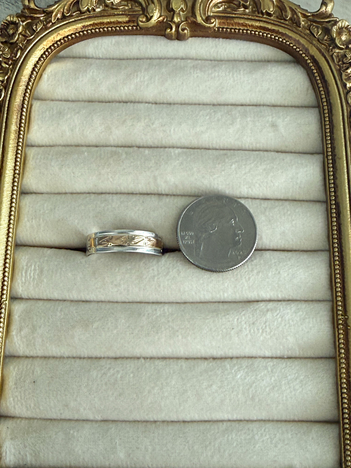 Native American Sterling & Gold Ring 12.5