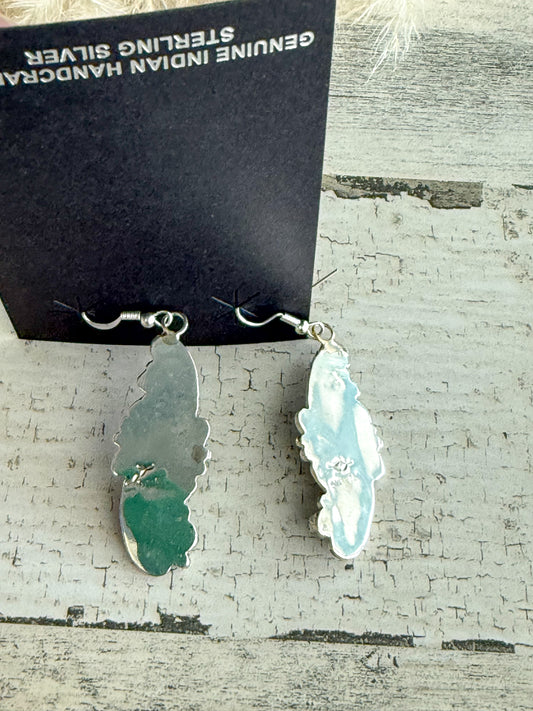 Native American Black Onyx & Turquoise Earrings