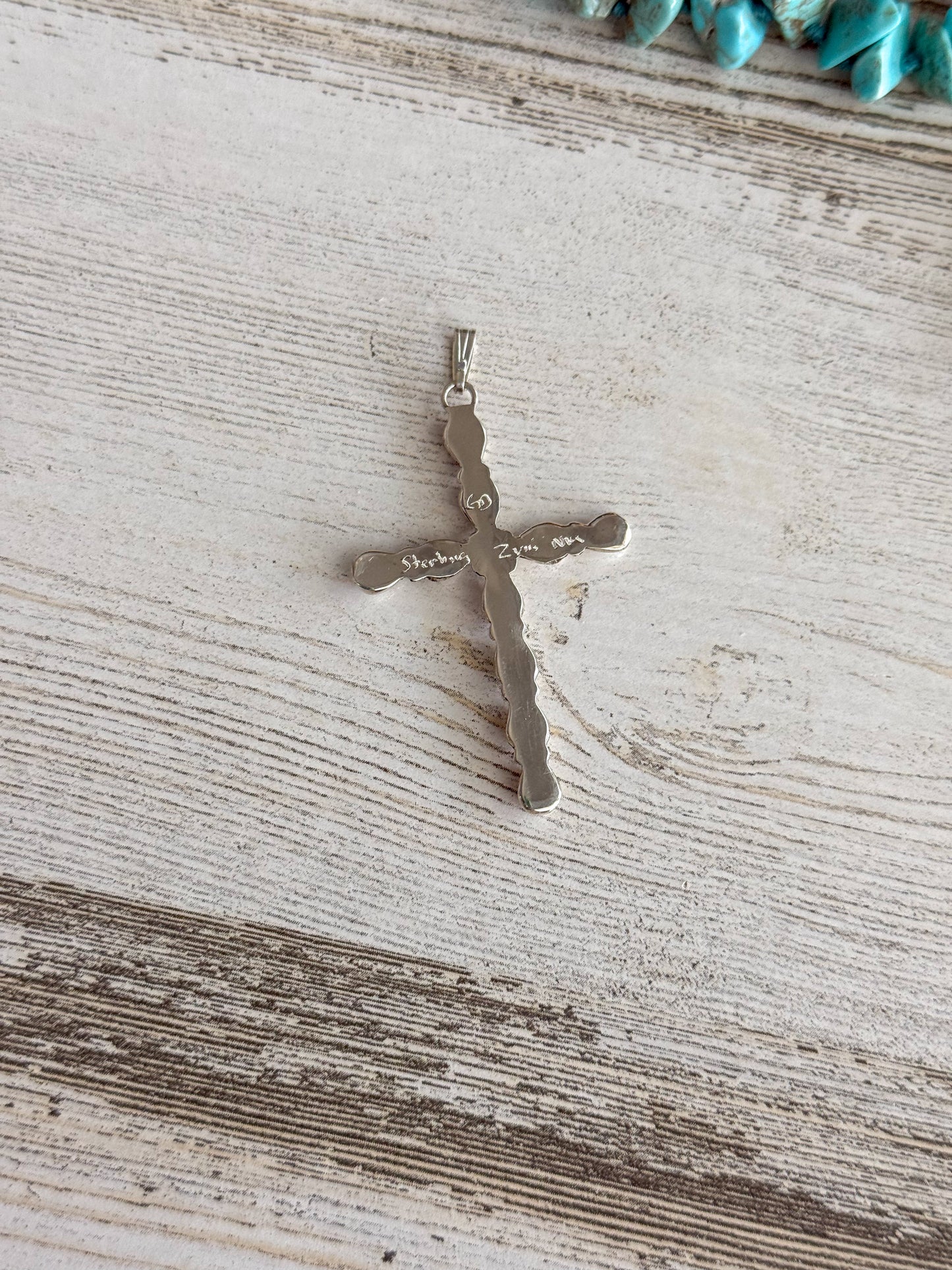 Native American White Opal Cross