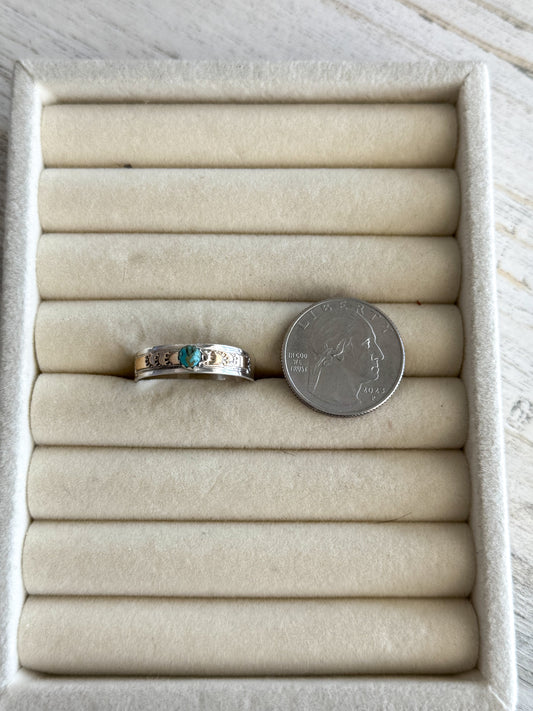 Native American Sterling & Gold Kingman Ring 13